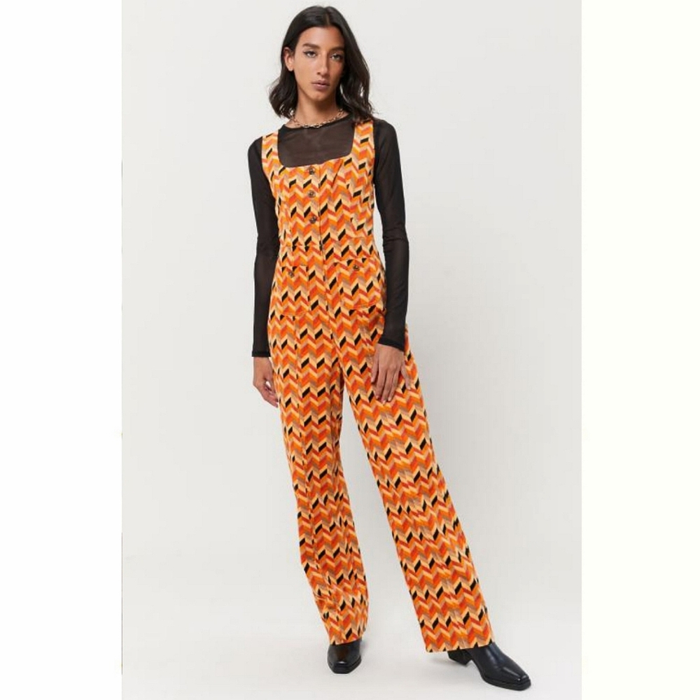 Funky Corduroy Print Jumpsuit